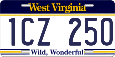 WV license plate 1CZ250
