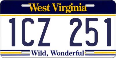 WV license plate 1CZ251