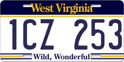 WV license plate 1CZ253
