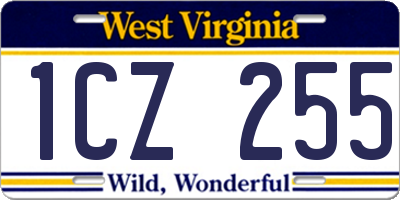 WV license plate 1CZ255