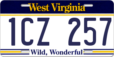 WV license plate 1CZ257
