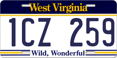 WV license plate 1CZ259