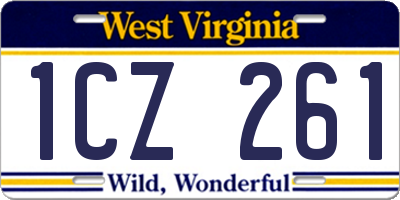 WV license plate 1CZ261