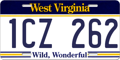 WV license plate 1CZ262