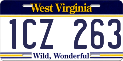 WV license plate 1CZ263