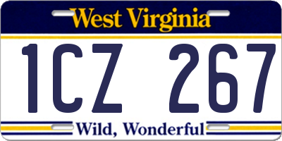 WV license plate 1CZ267