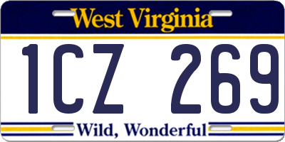 WV license plate 1CZ269