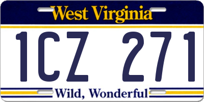 WV license plate 1CZ271