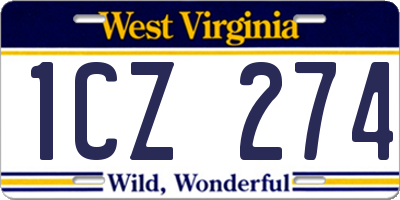 WV license plate 1CZ274