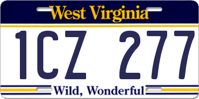 WV license plate 1CZ277