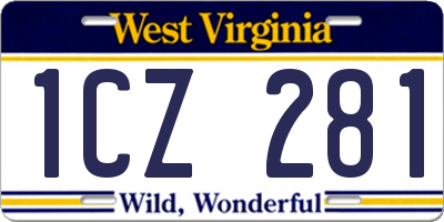 WV license plate 1CZ281