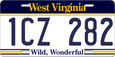 WV license plate 1CZ282