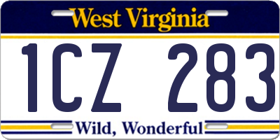 WV license plate 1CZ283