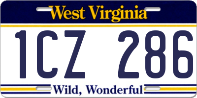 WV license plate 1CZ286