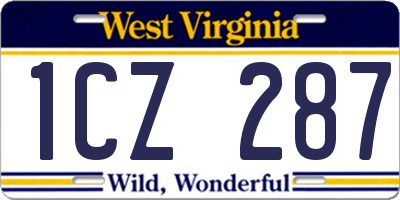 WV license plate 1CZ287