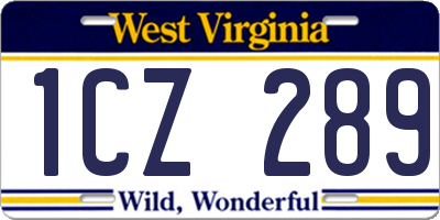 WV license plate 1CZ289