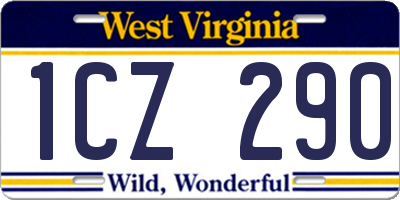 WV license plate 1CZ290