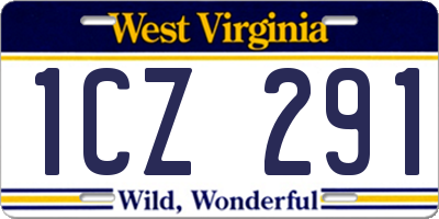 WV license plate 1CZ291