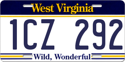 WV license plate 1CZ292