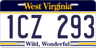 WV license plate 1CZ293