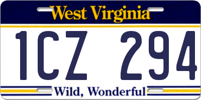 WV license plate 1CZ294