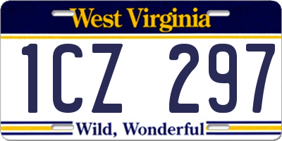 WV license plate 1CZ297