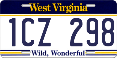 WV license plate 1CZ298