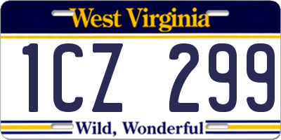 WV license plate 1CZ299