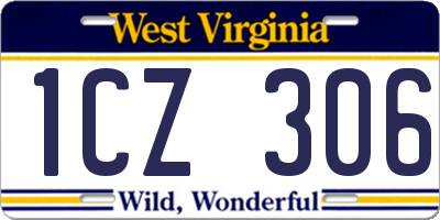 WV license plate 1CZ306
