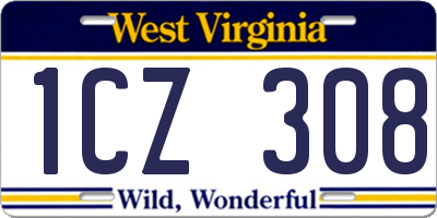 WV license plate 1CZ308
