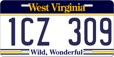 WV license plate 1CZ309