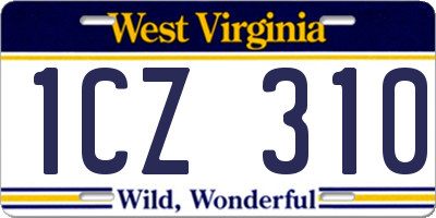 WV license plate 1CZ310