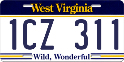 WV license plate 1CZ311