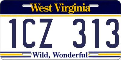WV license plate 1CZ313