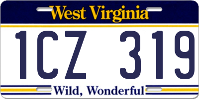 WV license plate 1CZ319