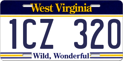 WV license plate 1CZ320