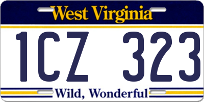 WV license plate 1CZ323