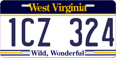 WV license plate 1CZ324