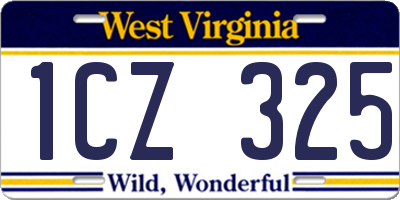 WV license plate 1CZ325