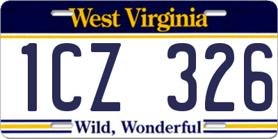 WV license plate 1CZ326
