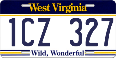 WV license plate 1CZ327