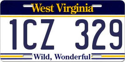 WV license plate 1CZ329