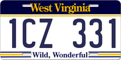 WV license plate 1CZ331
