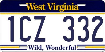 WV license plate 1CZ332