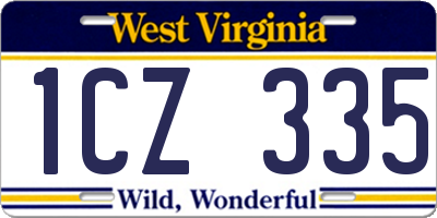 WV license plate 1CZ335