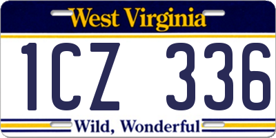 WV license plate 1CZ336