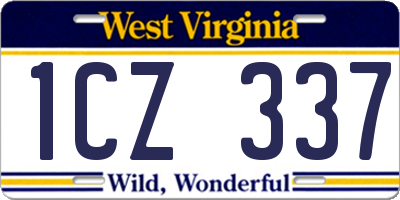 WV license plate 1CZ337