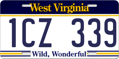 WV license plate 1CZ339