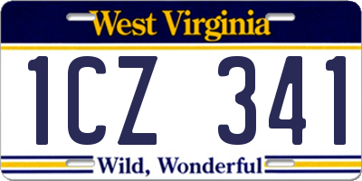 WV license plate 1CZ341