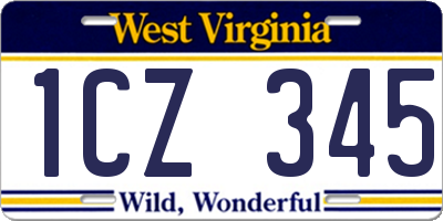 WV license plate 1CZ345